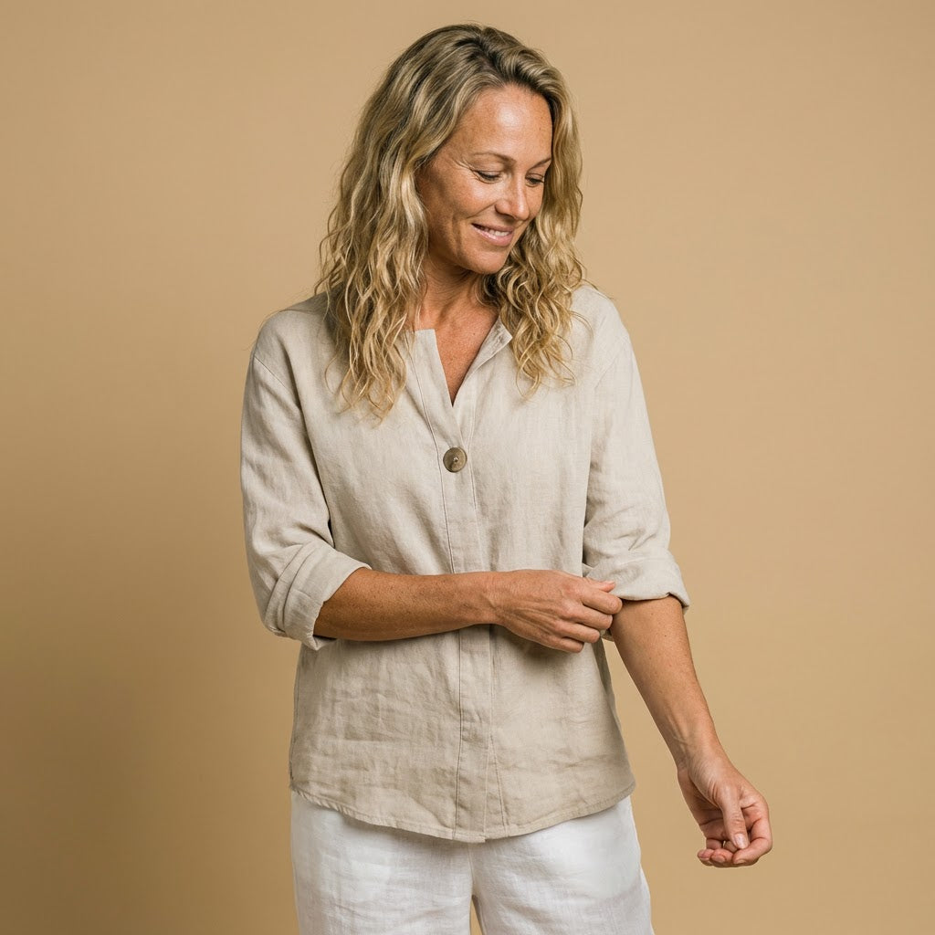 Button-Front Blouse | Lightweight Woven | Relaxed Silhouette