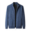 Zip-Front Knit Jacket | Textured Knit Construction | Ribbed Trim Detail