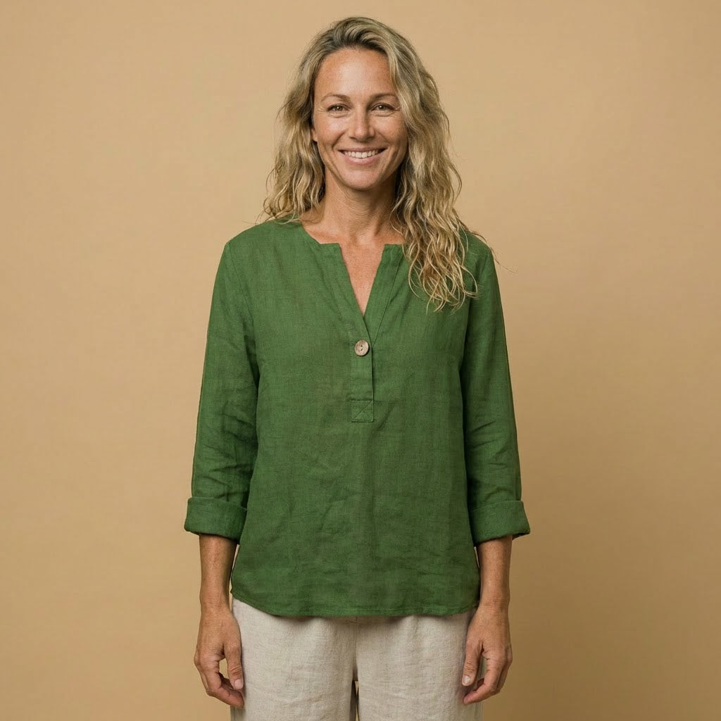 Button-Front Blouse | Lightweight Woven | Relaxed Silhouette
