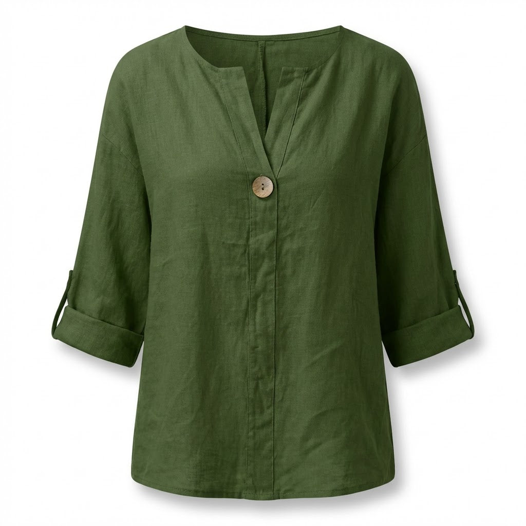Button-Front Blouse | Lightweight Woven | Relaxed Silhouette