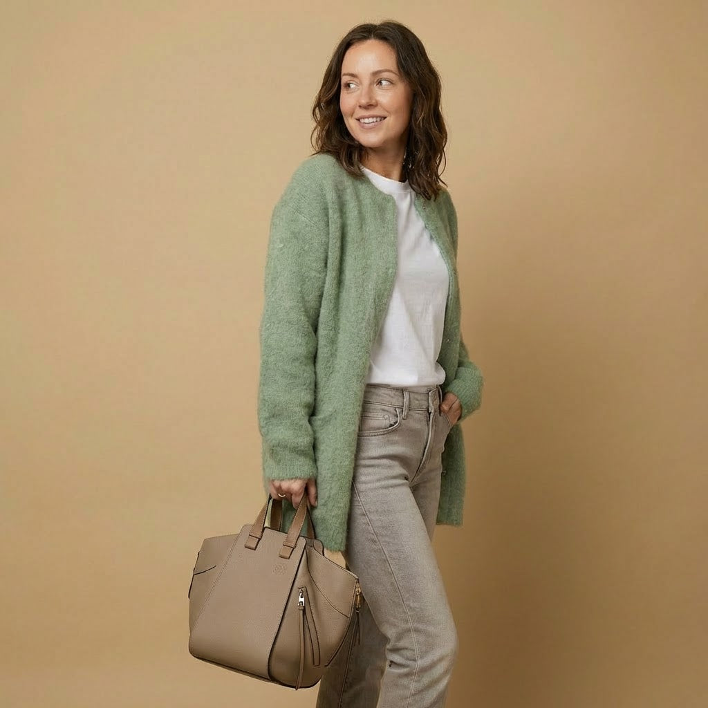 Longline Cardigan | Textured Fabric | Button-Front Silhouette