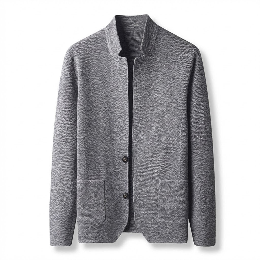 Button-Front Cardigan | Textured Knit Construction | Collarless Silhouette