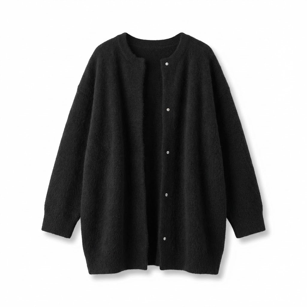 Longline Cardigan | Textured Fabric | Button-Front Silhouette