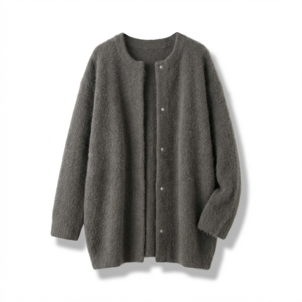 Longline Cardigan | Textured Fabric | Button-Front Silhouette
