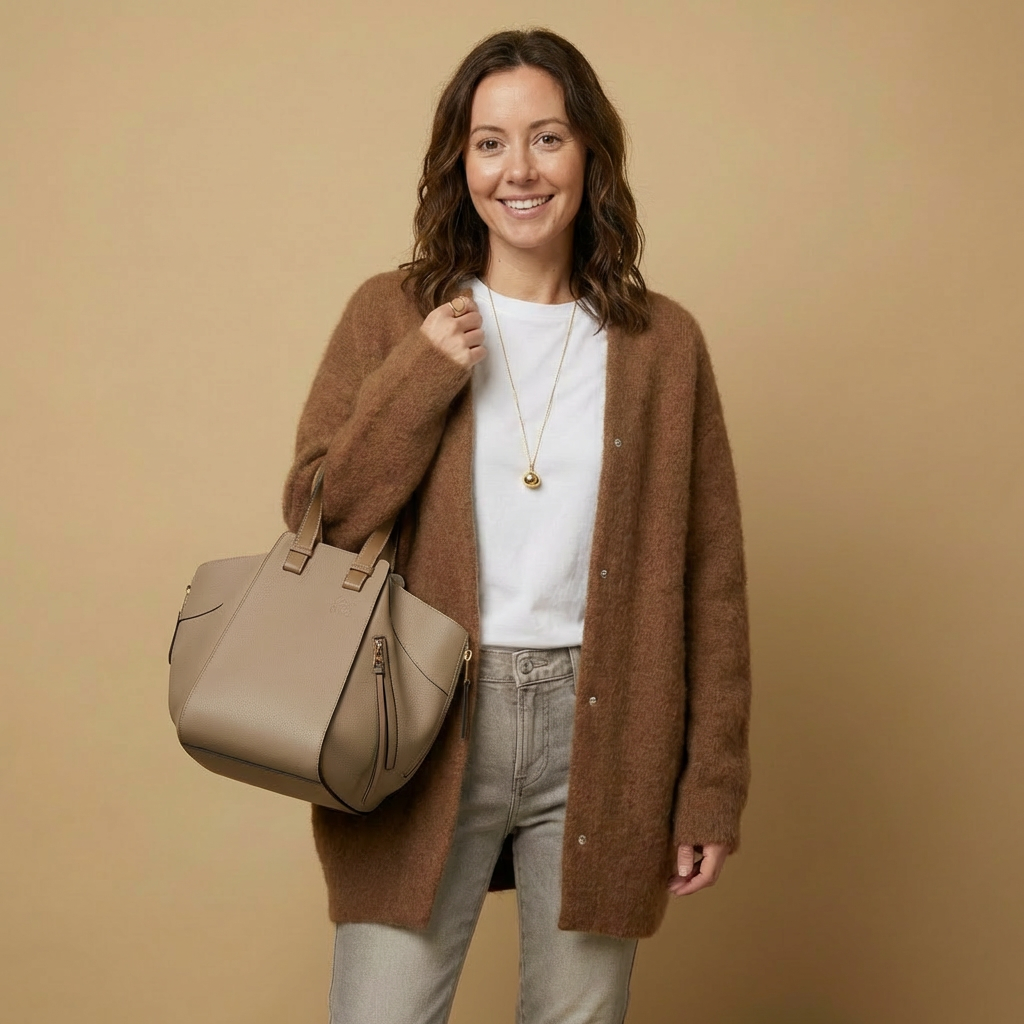Longline Cardigan | Textured Fabric | Button-Front Silhouette