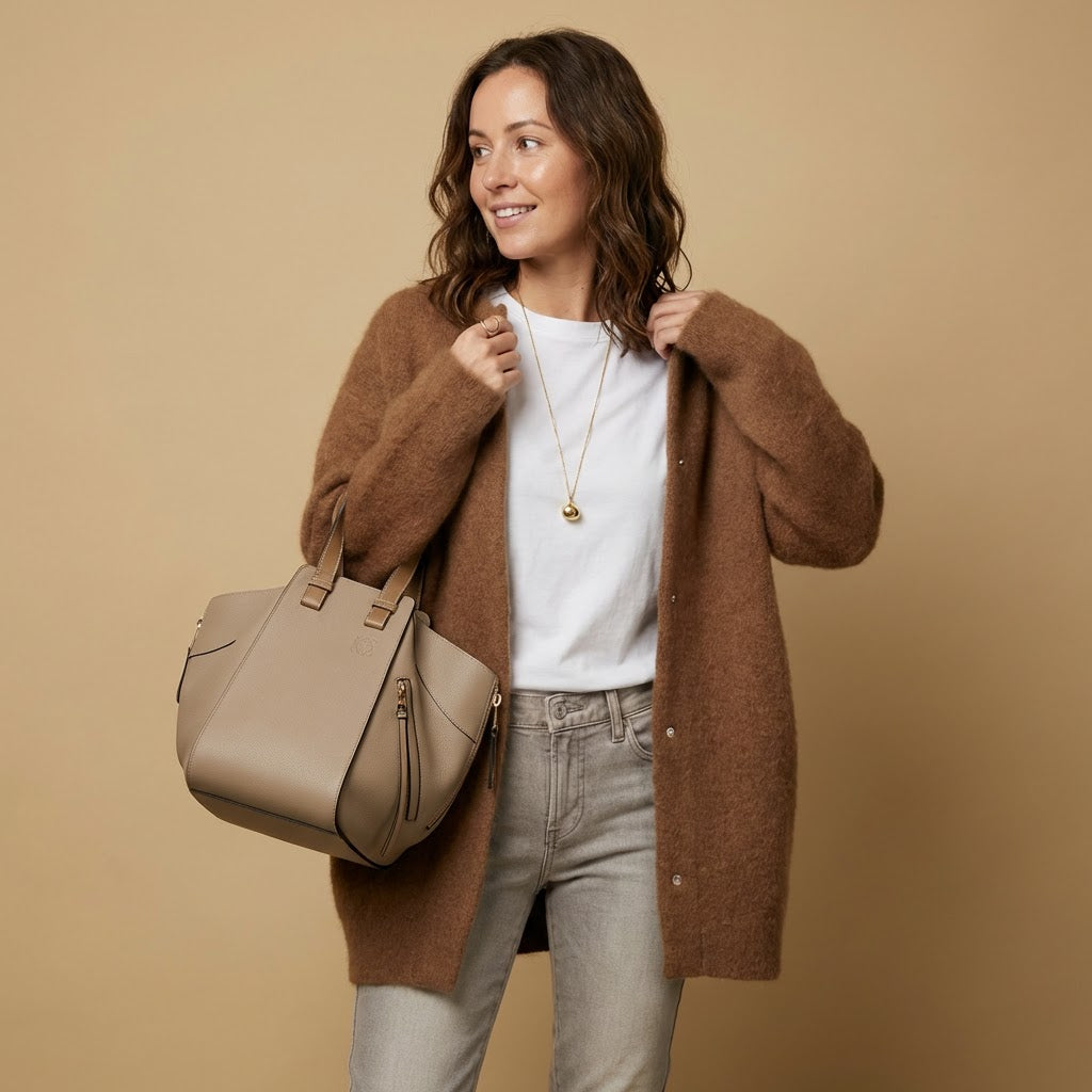 Longline Cardigan | Textured Fabric | Button-Front Silhouette