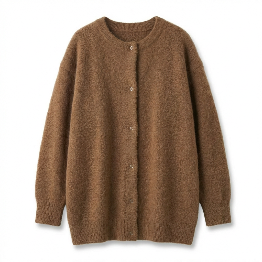 Longline Cardigan | Textured Fabric | Button-Front Silhouette