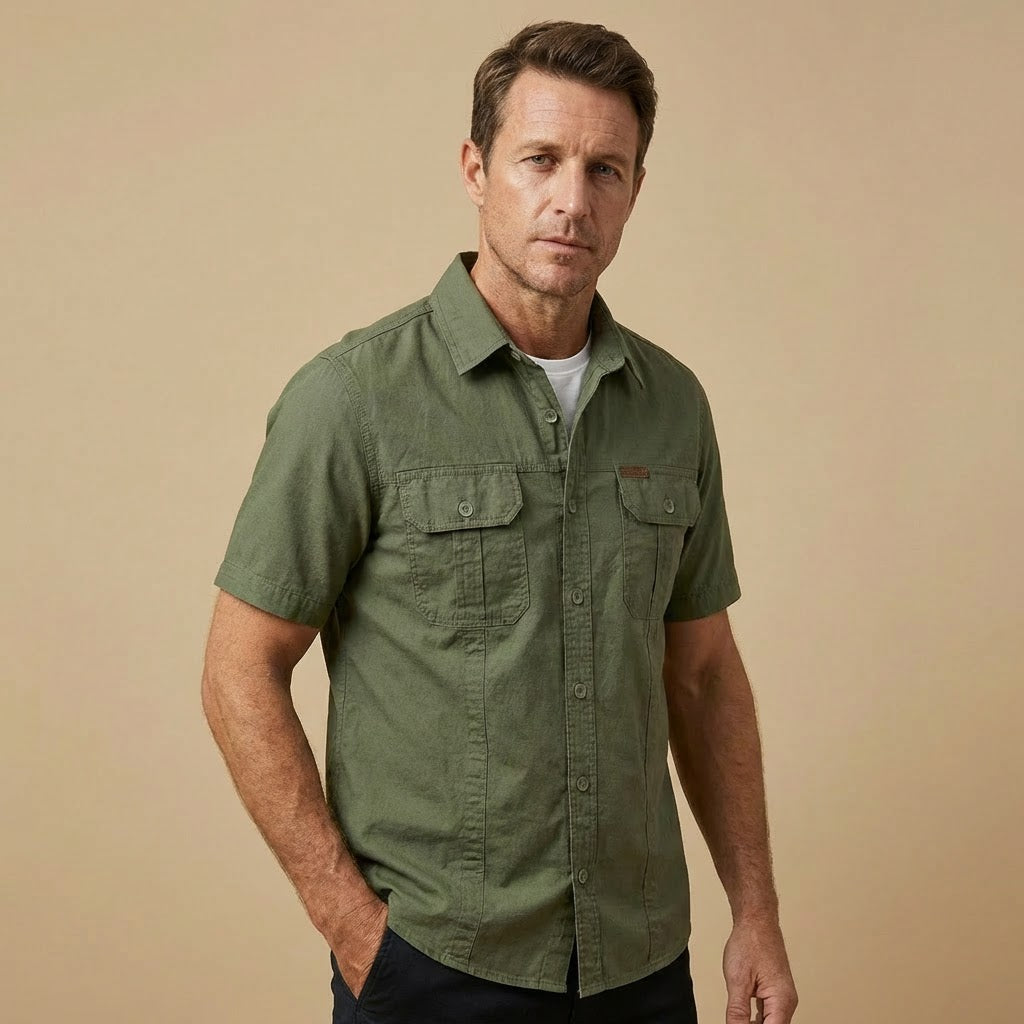 Short Sleeve Shirt | Button-Front Construction | Utility Chest Pockets