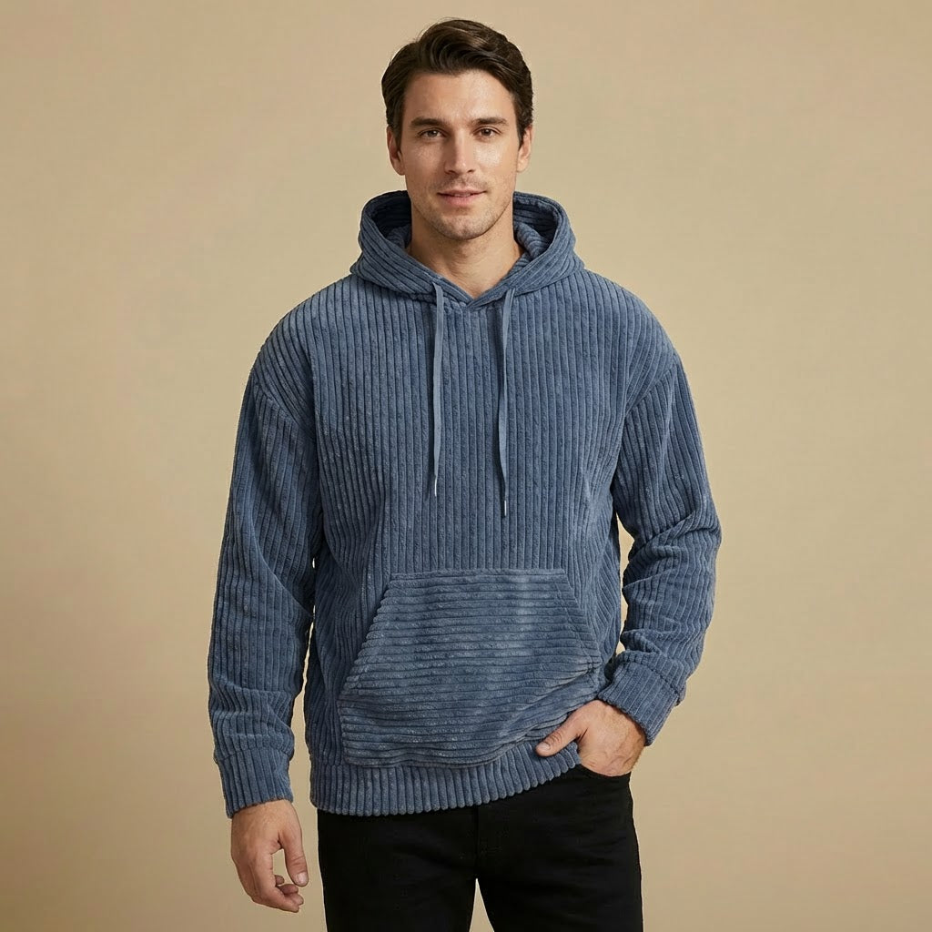 Hoodie | Textured Corduroy Construction | Relaxed Silhouette